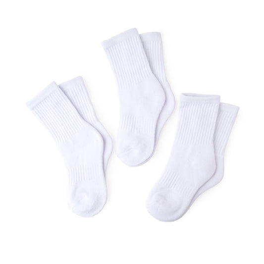 Medias Crew Blancas GimboKids – Pack de 3 Pares